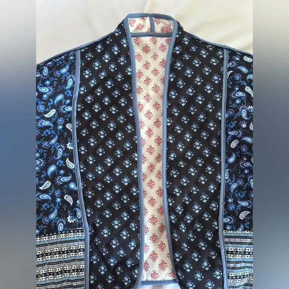 Reversible Boho Quilted Patchwork Jacket – Pink/Blue - Picture 7 of 8